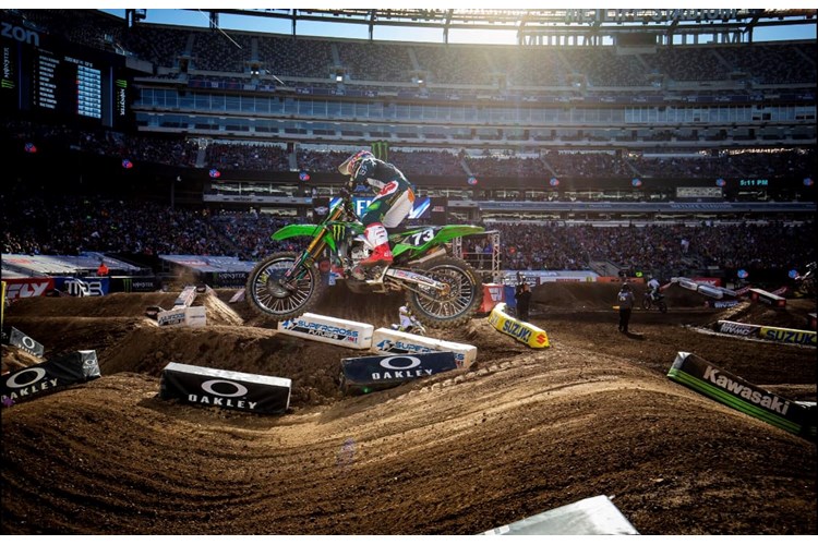 Monster Energy® Kawasaki Rider Eli Tomac Earns Ninth Podium Finish of the Season in East Rutherford photo