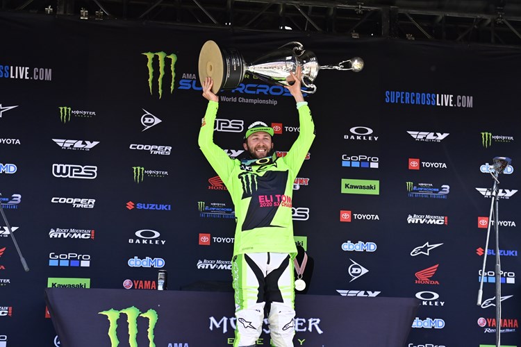 Monster Energy® Kawasaki Rider Eli Tomac Captures Premier Class Championship in Monster Energy Supercross photo