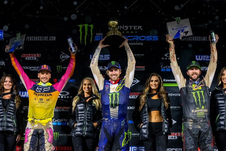 Monster Energy® Kawasaki Rider Eli Tomac Finishes On the Podium at Season Opener photo