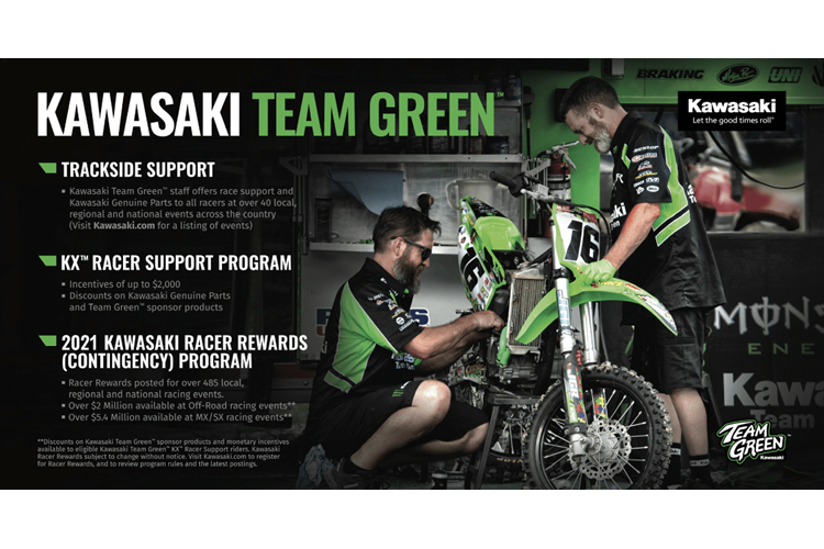 Kawasaki Team Green™ Releases 2021 Racer Rewards Program Along with the New and Improved KX™ Lineup photo