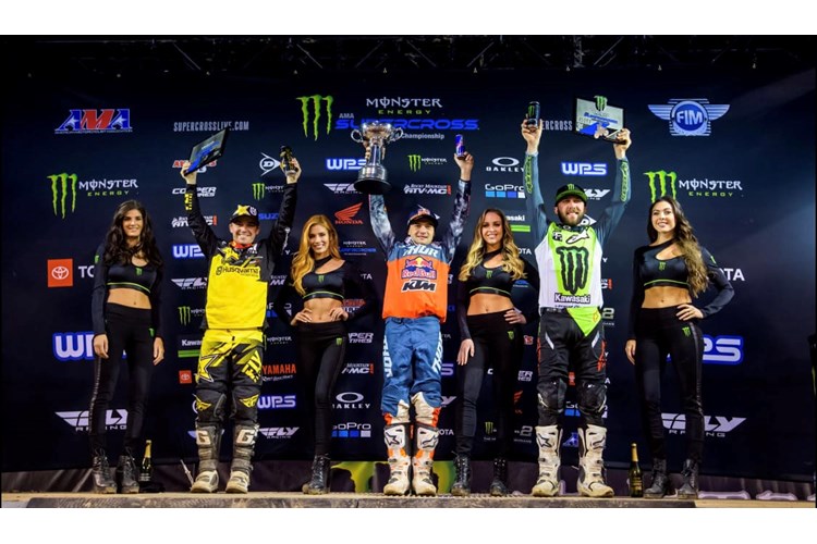 Monster Energy® Kawasaki Rider Eli Tomac Earns Ninth Podium Finish of the Season in East Rutherford photo
