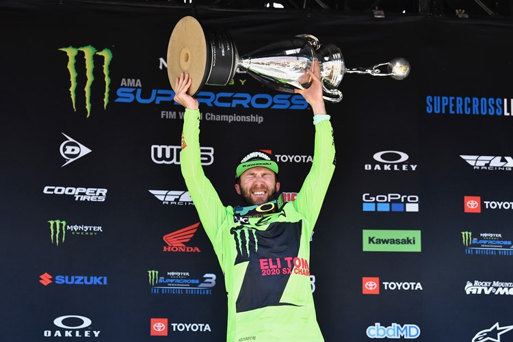 Monster Energy® Kawasaki Rider Eli Tomac Takes 450SX Championship in Monster Energy Supercross Finale photo