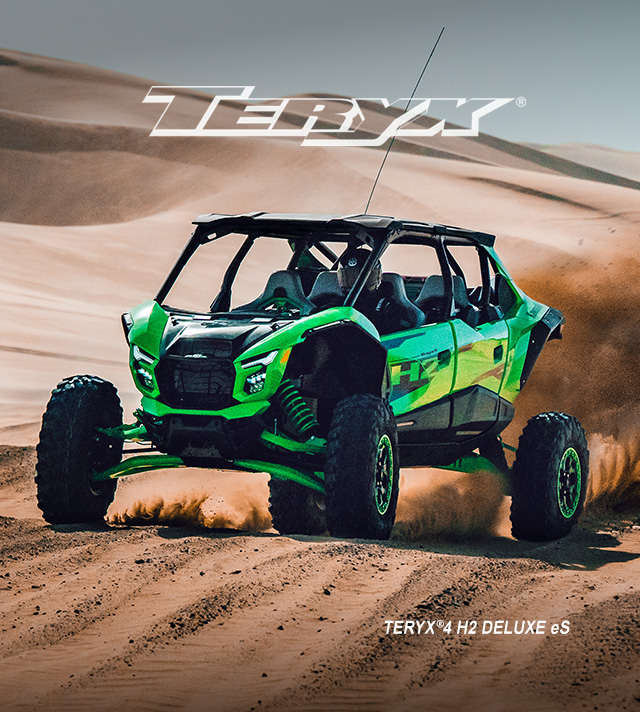 Teryx racing on a sand dune