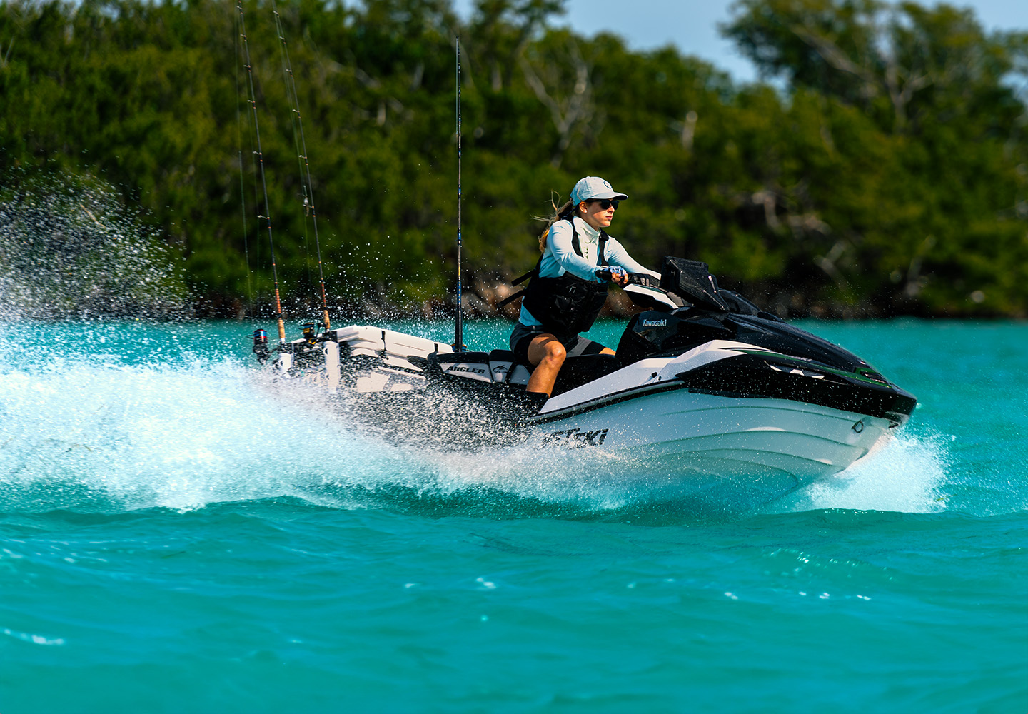 KAWASAKI Jet Ski in action on the ocean
