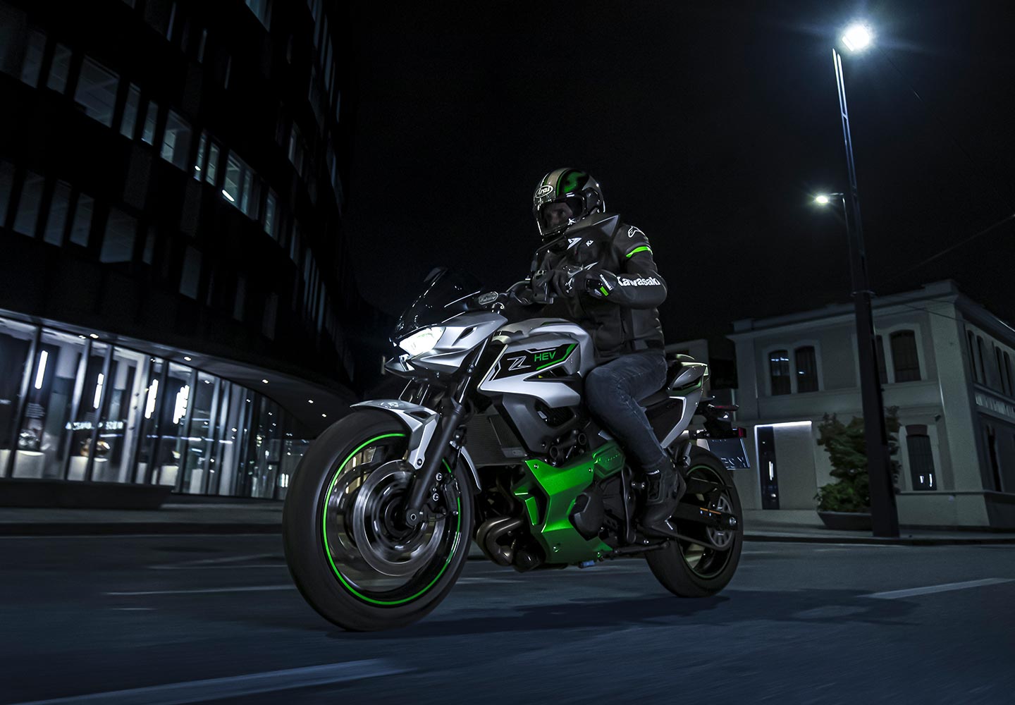 Rider riding an electric Z motorcycle