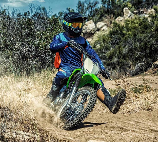 Image of 2023 KLX140R F in action