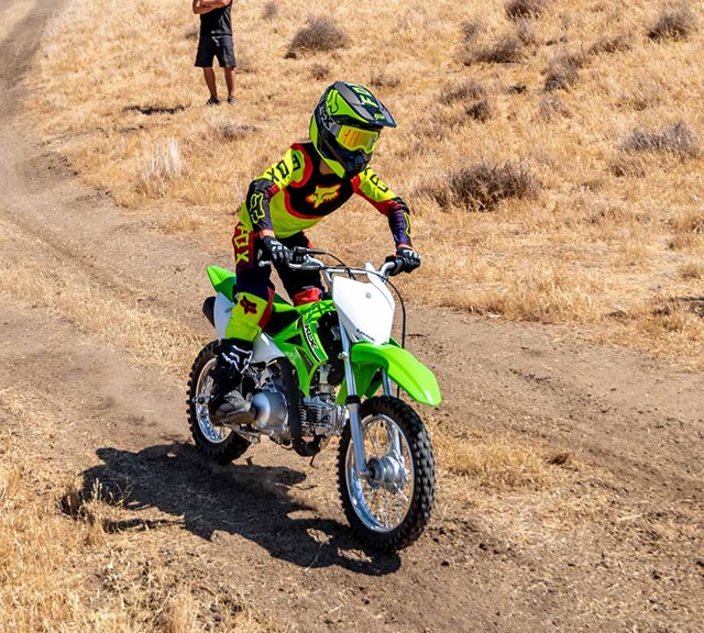 Image of 2023 KLX110R in action