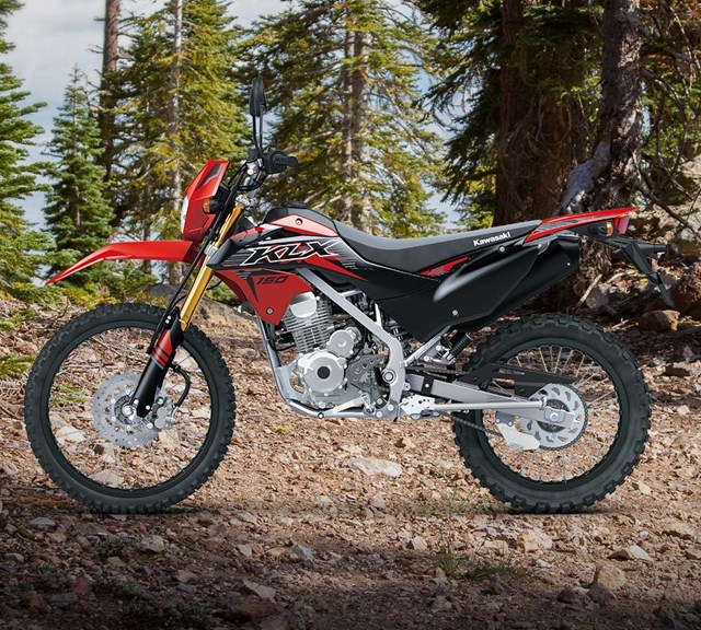 Image of 2025 KLX150 SE in action