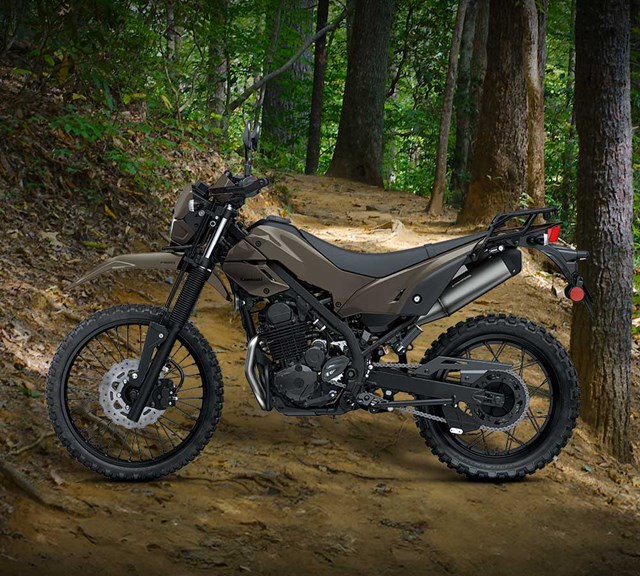 Image of 2026 KLX230 DF in action