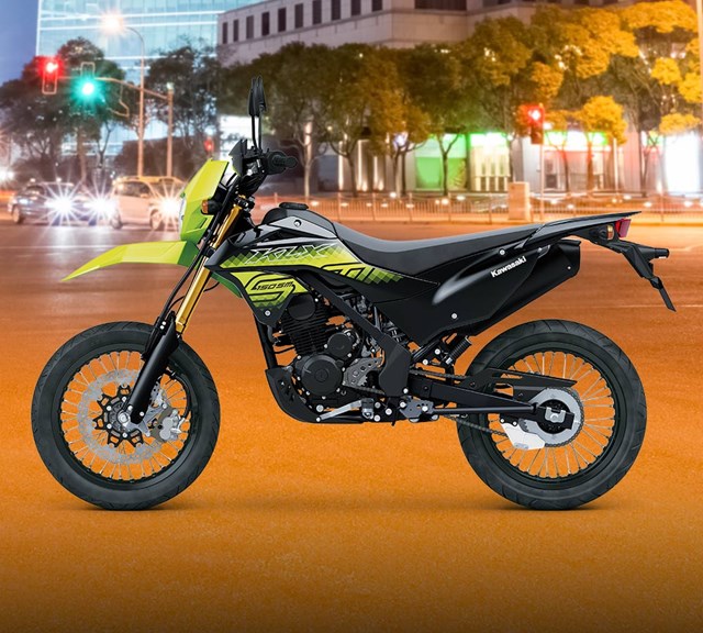 Image of 2026 KLX150SM SE in action
