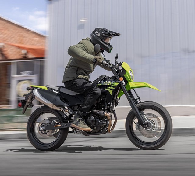 Image of 2026 KLX230SM in action