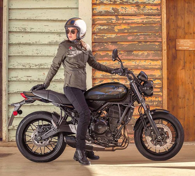 Image of 2027 Z650RS Black Ball Edition in action
