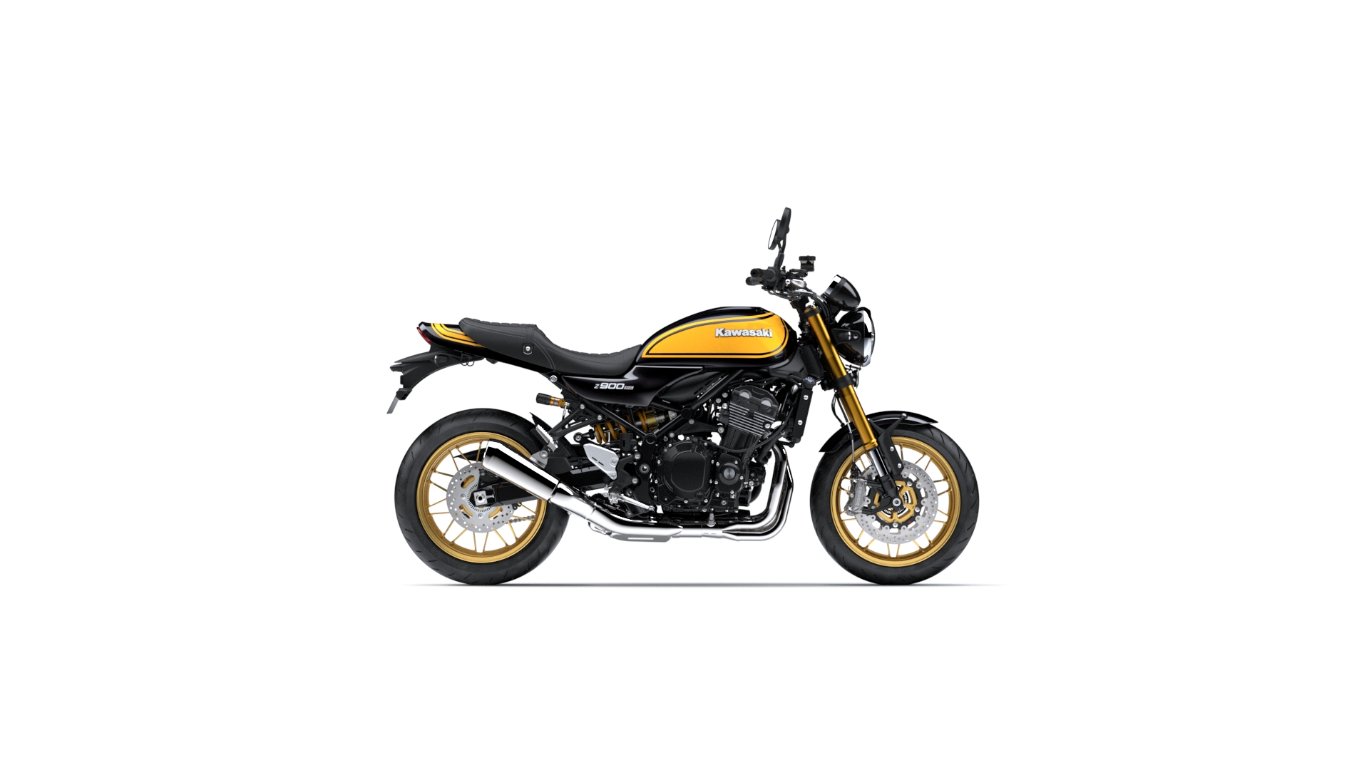 Kawasaki Z900RS SE 2024年純正ホイール Z900RS】旧エンブレム&切削ホイールの豪華すぎるイエローボール